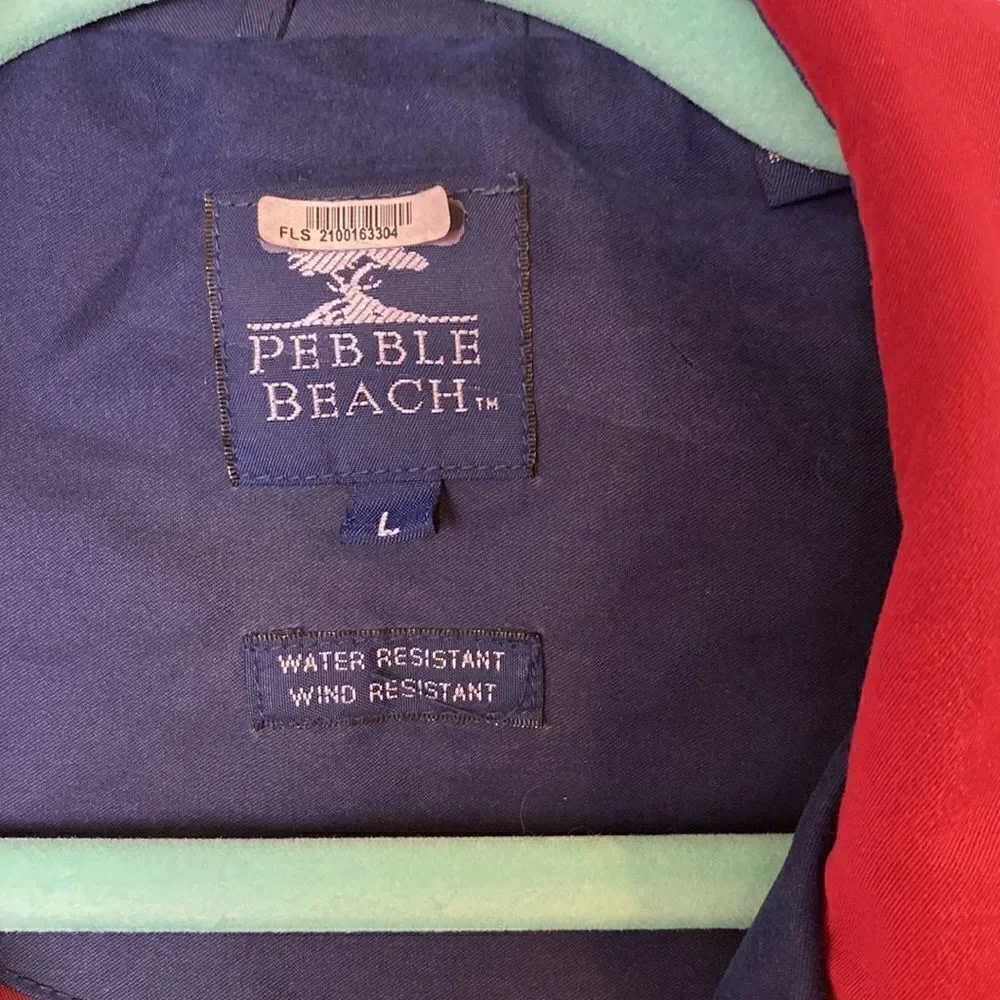 Pebble Beach Jacket Red with Navy Lightweight Size Large